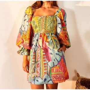 FARM Rio Colorful Tropical Mini Dress